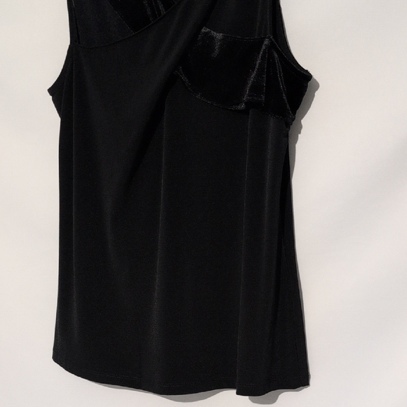 INC International Concepts Black Asymmetrical Draped Tank Top XL - Picture 4 of 6